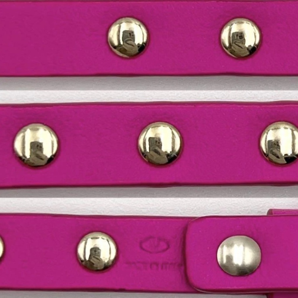 Valentino Garavani Pink Leather Crystal Rockstud Bracelet Limited Edition - Picture 5 of 7